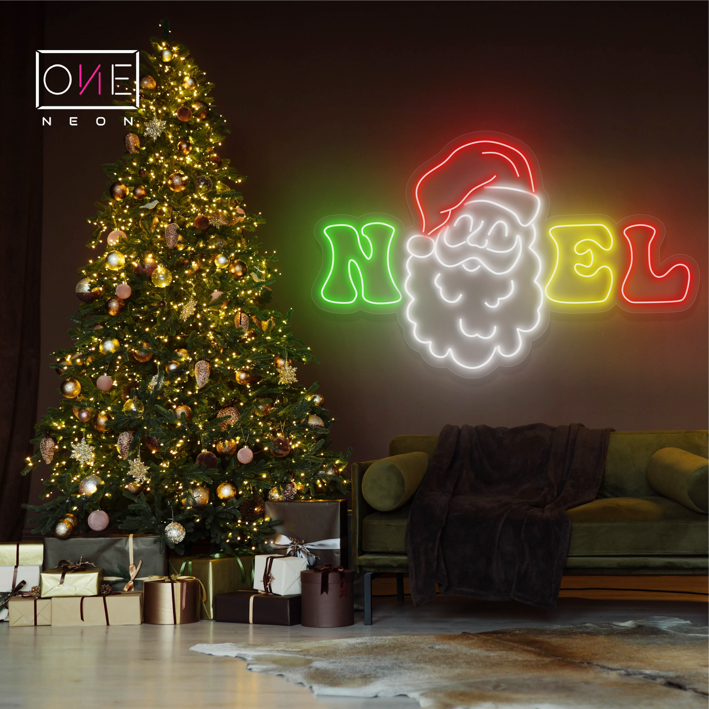 Panneau néon à LED représentant le Père Noël