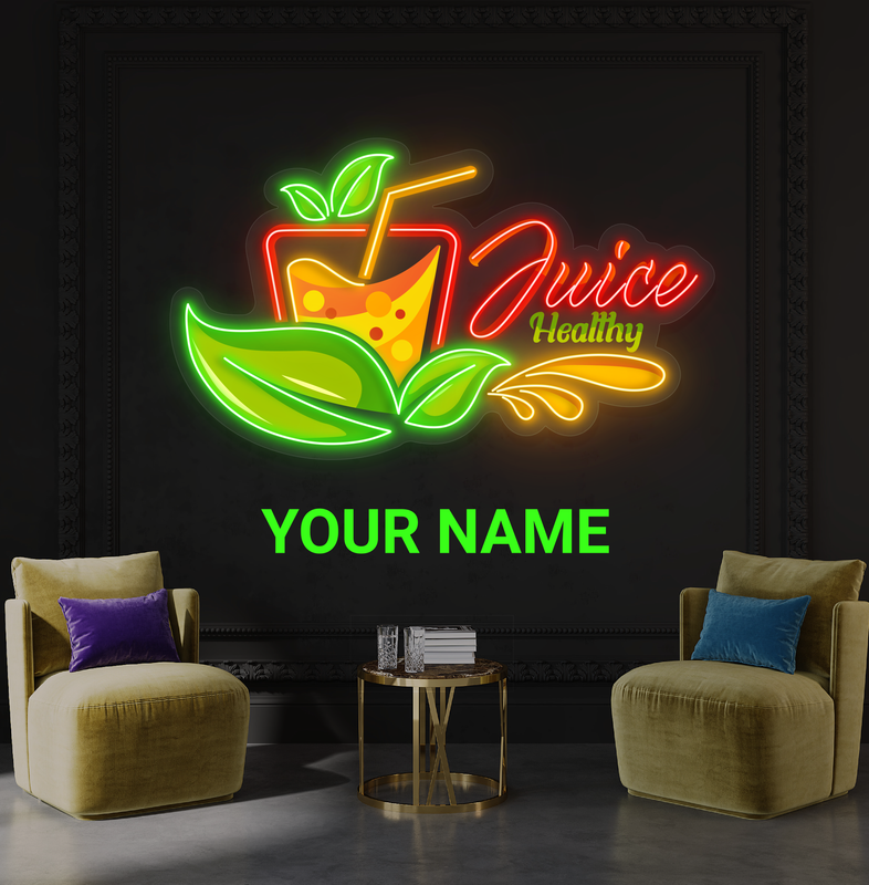 Enseigne au néon à LED Juice Healthy Artwork