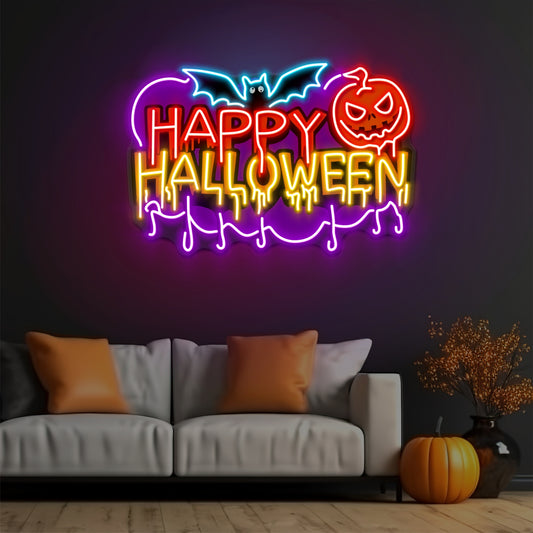 Happy Halloween LED Neon Sign