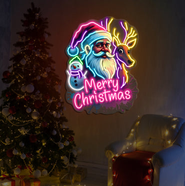 Santa Merry Christmas Artwork LED Neon Sign