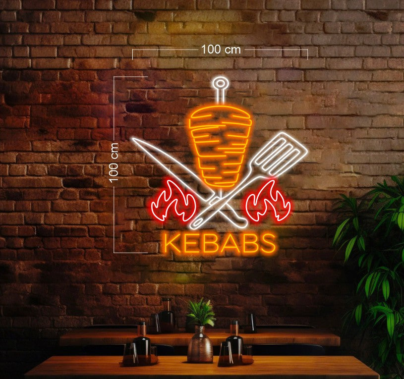 KEBABS + BURGERS | LED Neon Sign (2 signs)