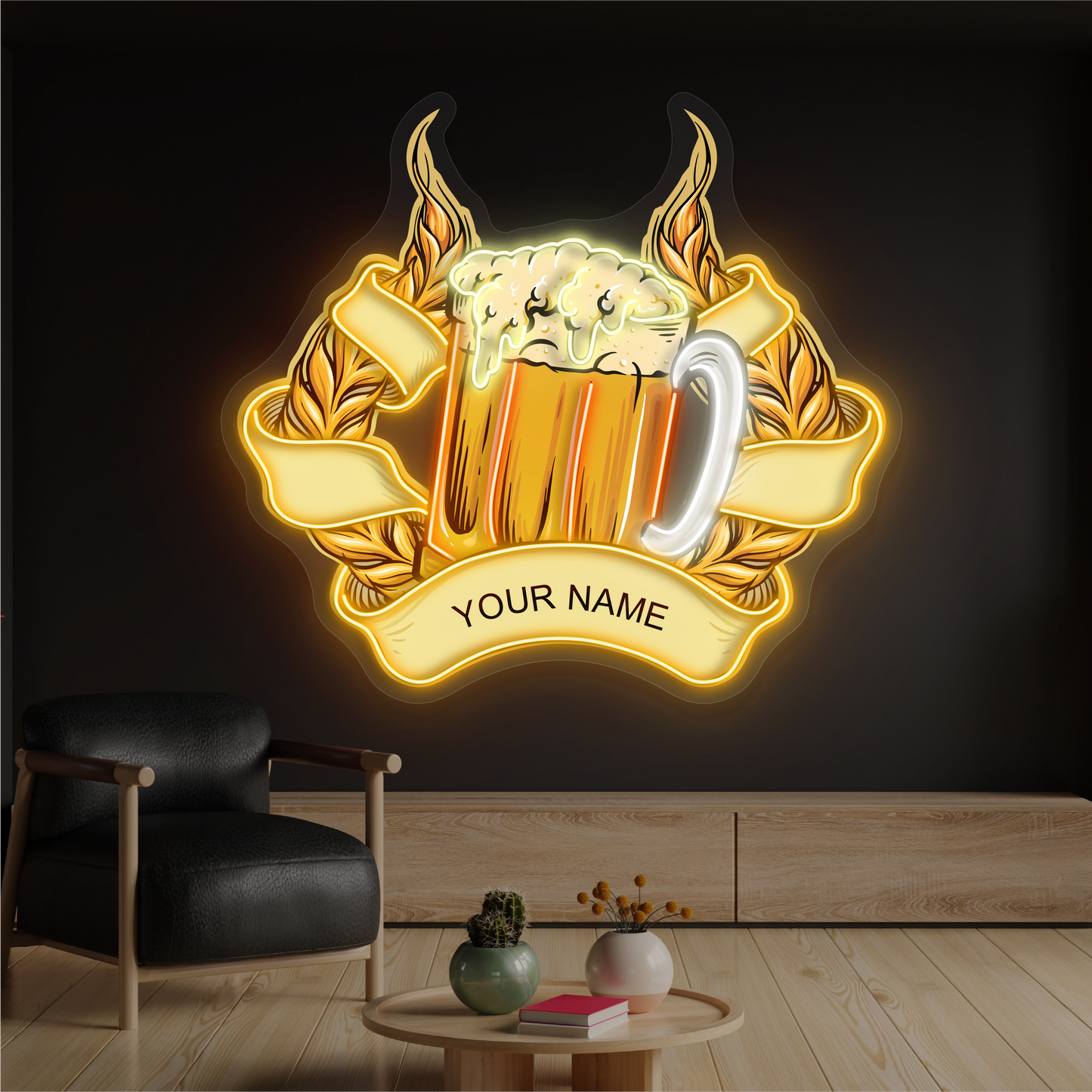 Enseigne au néon à LED Golden Ale Artwork