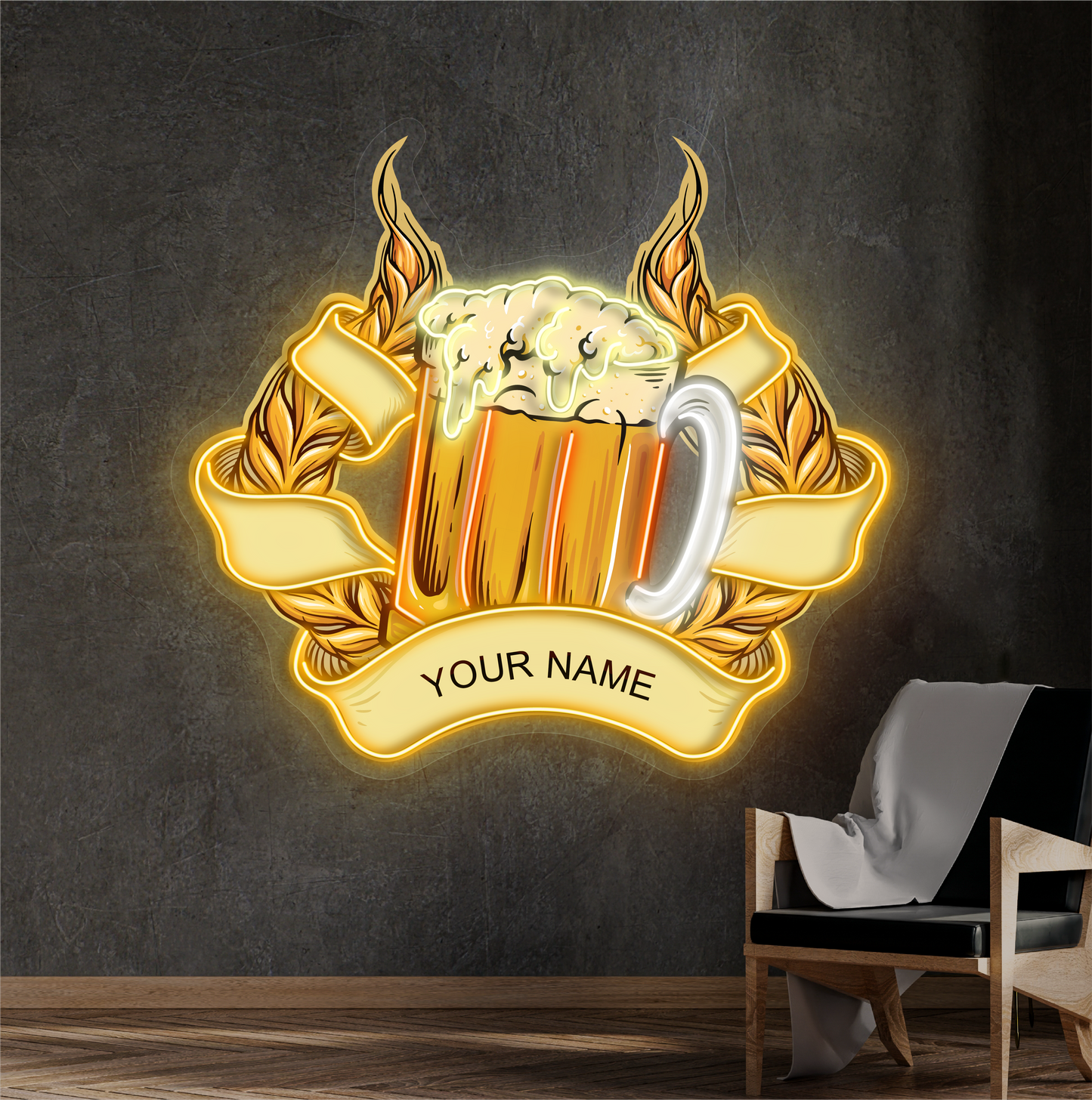 Enseigne au néon à LED Golden Ale Artwork