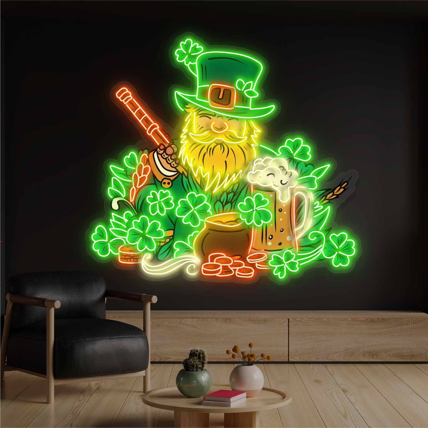 Enseigne au néon à LED Lucky Brew Artwork