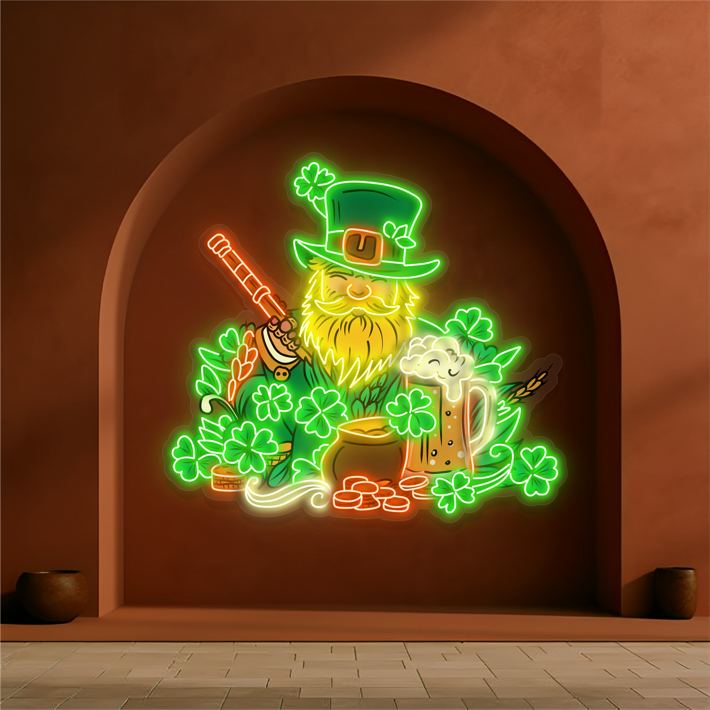 Enseigne au néon à LED Lucky Brew Artwork