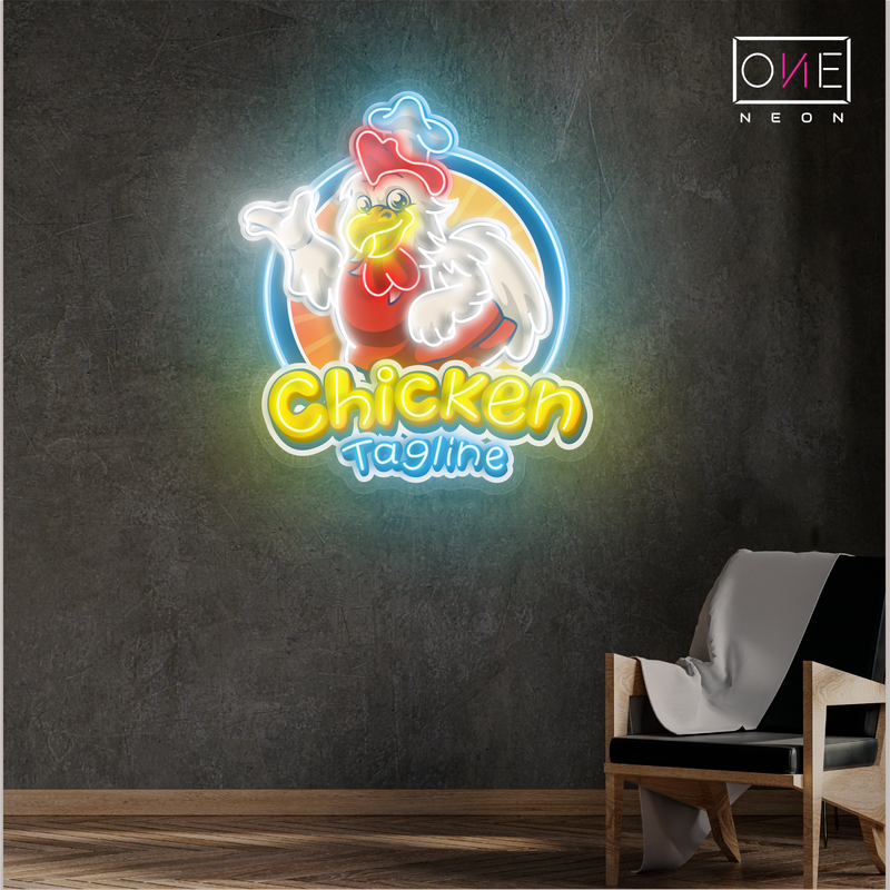 Enseigne au néon à LED Chef Chick's Delight