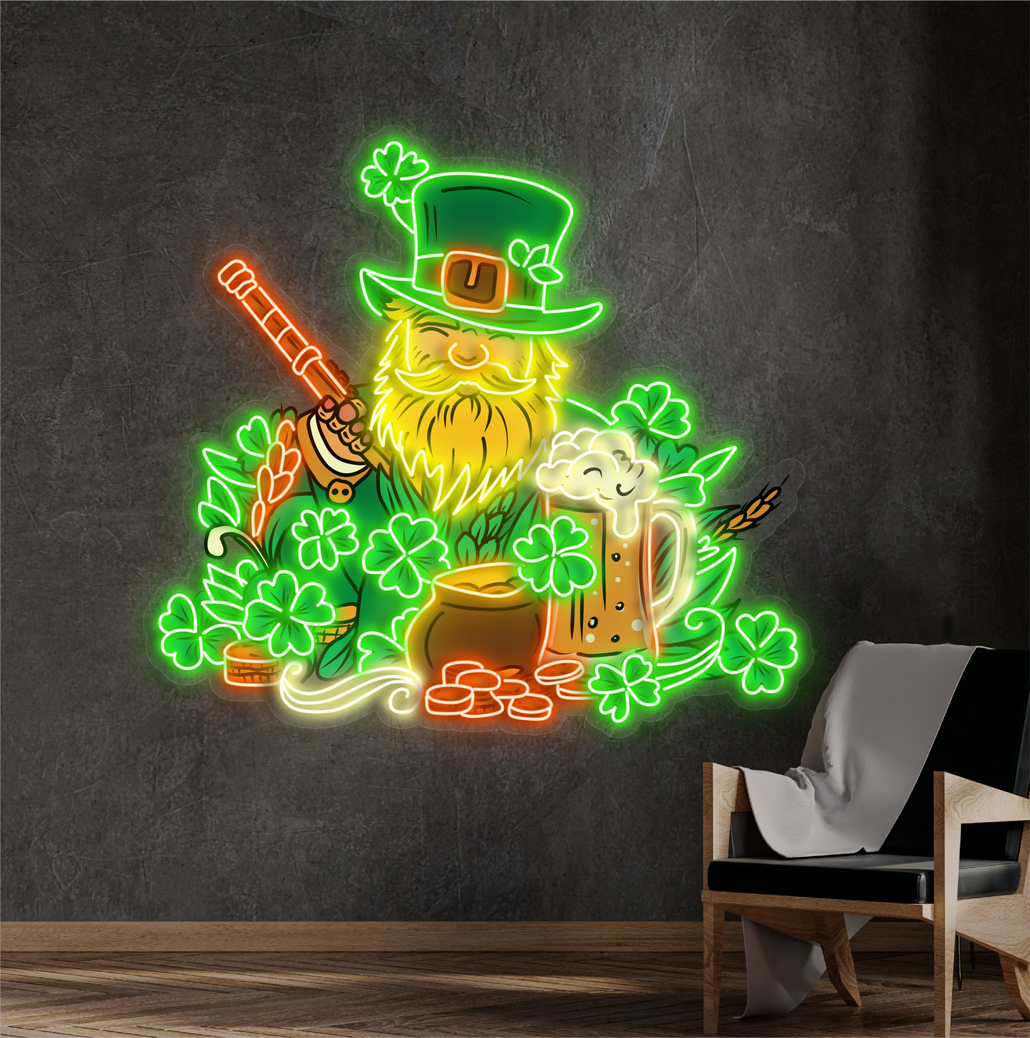 Enseigne au néon à LED Lucky Brew Artwork