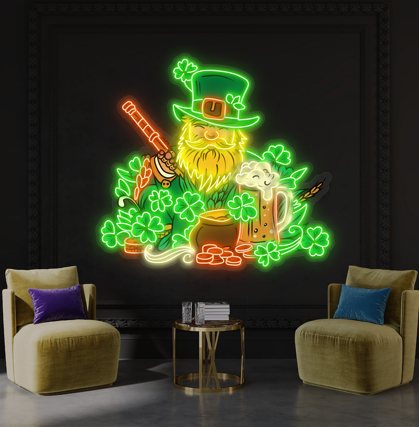 Enseigne au néon à LED Lucky Brew Artwork