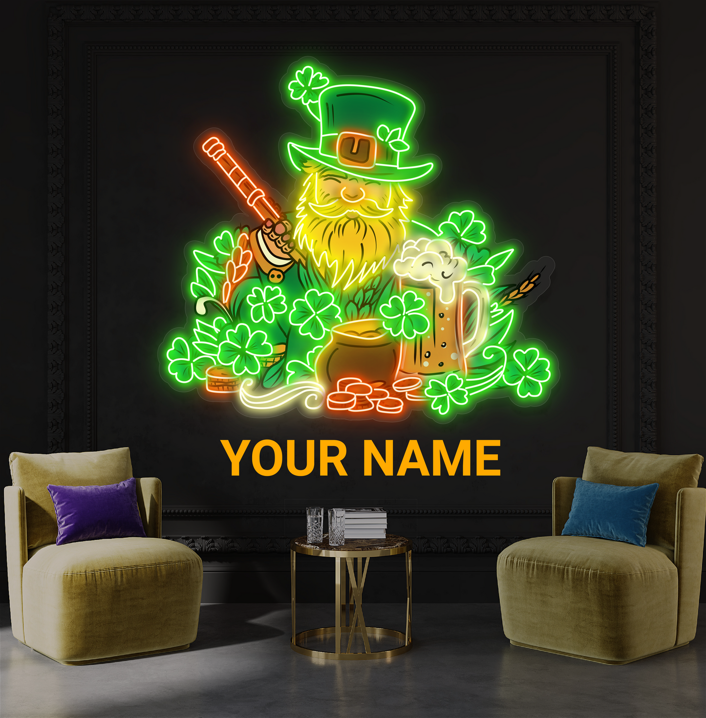 Enseigne au néon à LED Lucky Brew Artwork