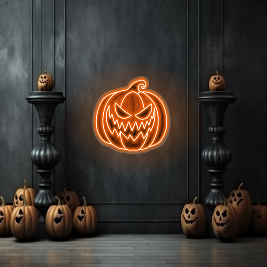 Scary Pumpkin LED Neon Sign