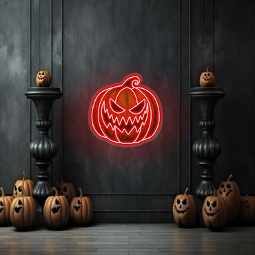 Scary Pumpkin LED Neon Sign