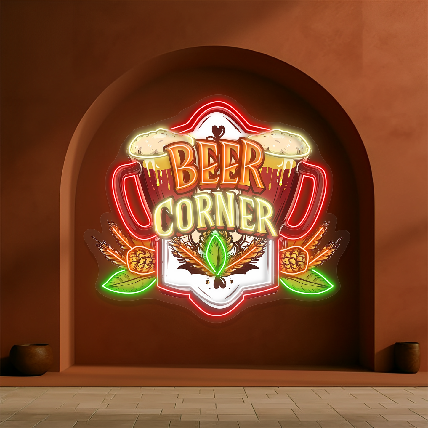 Panneau néon à LED Beer Corner Artwork