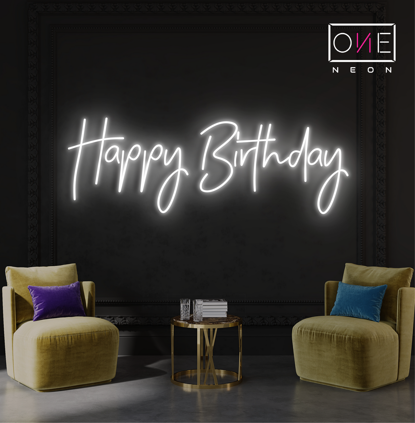 Panneau néon à LED représentant une tête de mort sur la plage paradisiaque