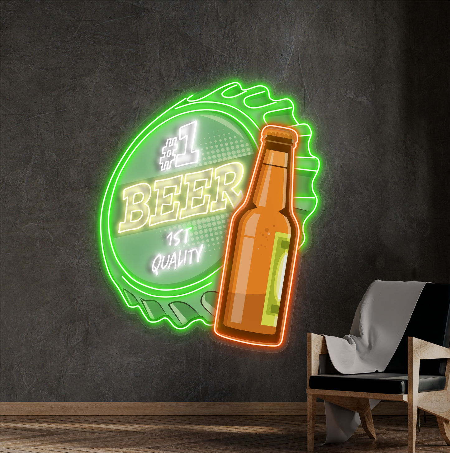 Panneau néon à LED Top Brew Artwork