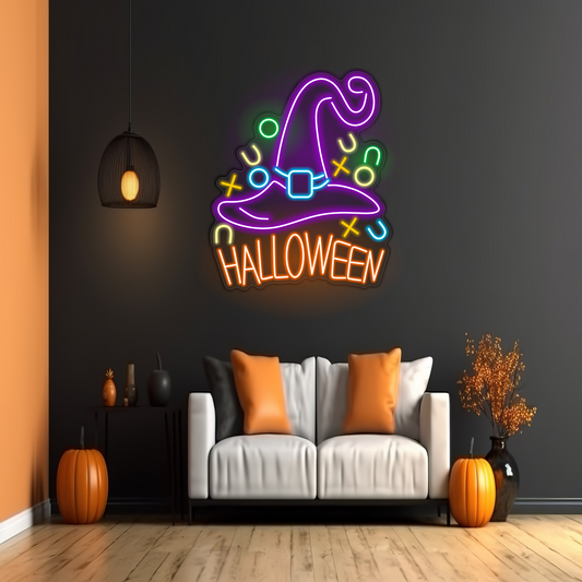 Witch Hat Halloween LED Neon Sign