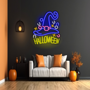 Witch Hat Halloween LED Neon Sign