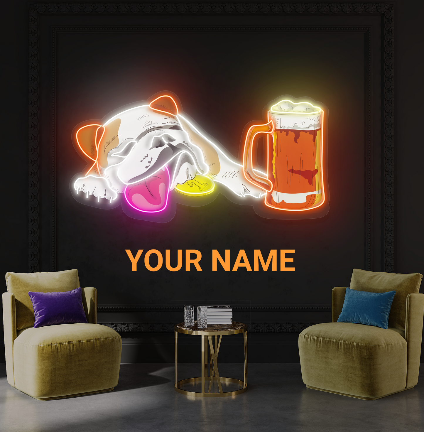 Enseigne au néon à LED Puppy Brew Artwork