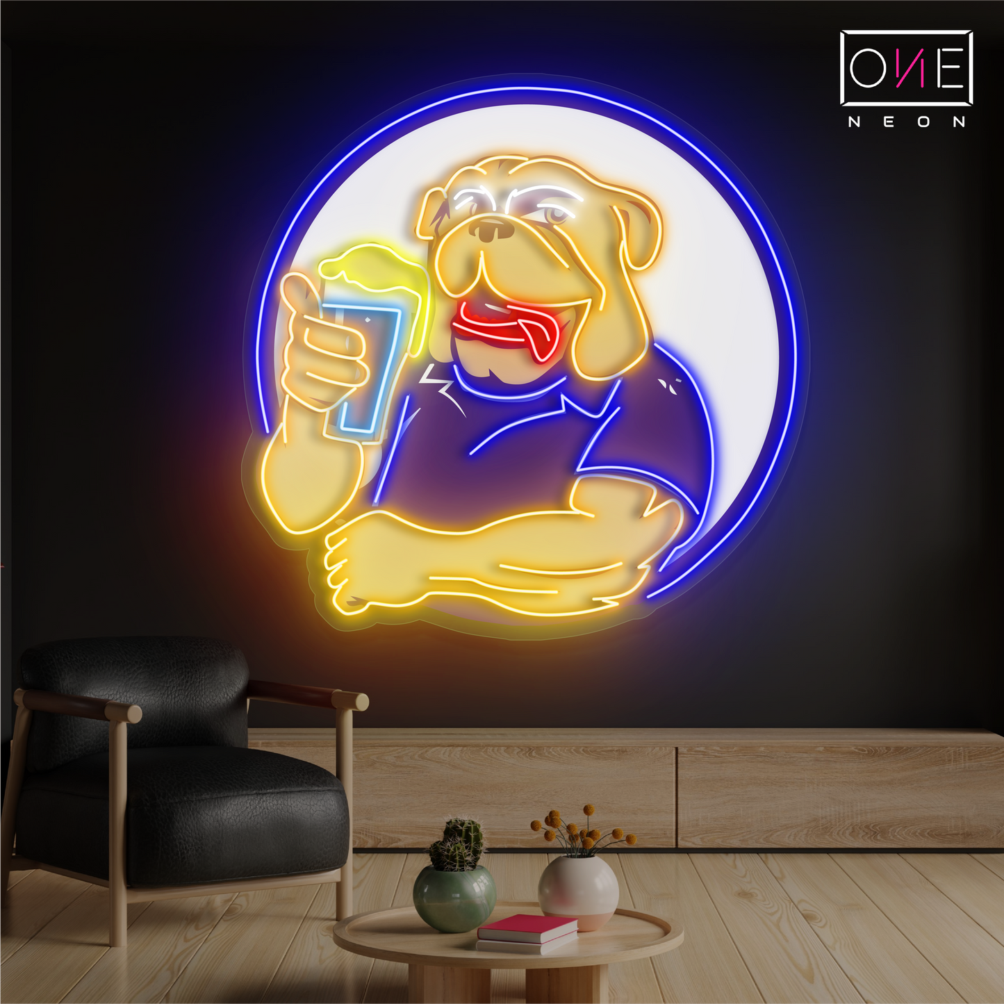Enseigne au néon à LED Bulldog Beer Artwork