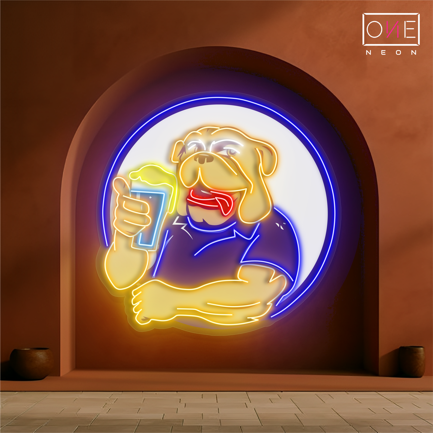 Enseigne au néon à LED Bulldog Beer Artwork