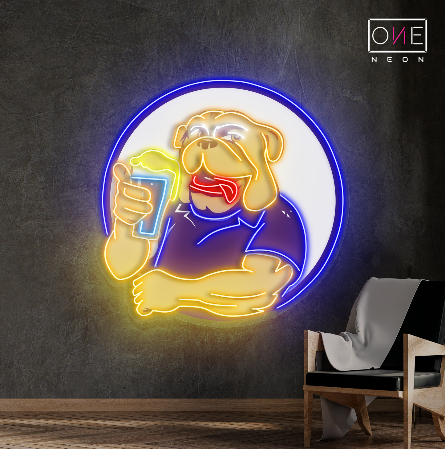 Enseigne au néon à LED Bulldog Beer Artwork