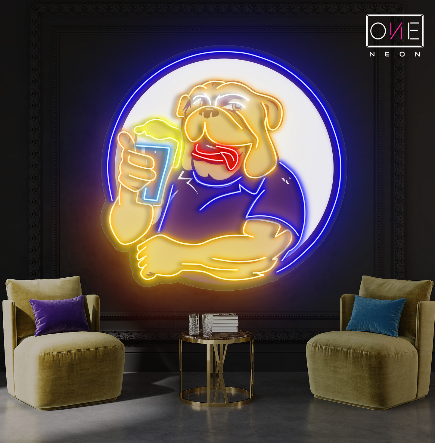 Enseigne au néon à LED Bulldog Beer Artwork
