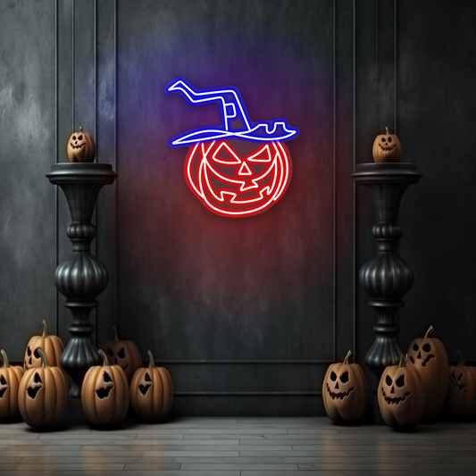 Pumpkin Witch Hat LED Neon Sign
