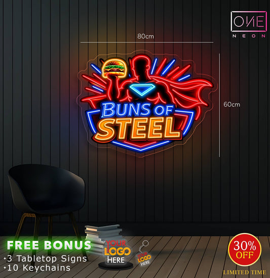 BUNS OF STEEL | LED Neon Sign