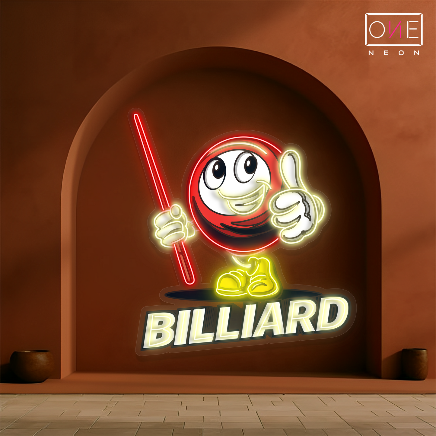 Panneau néon à LED avec illustration de billard Buddy
