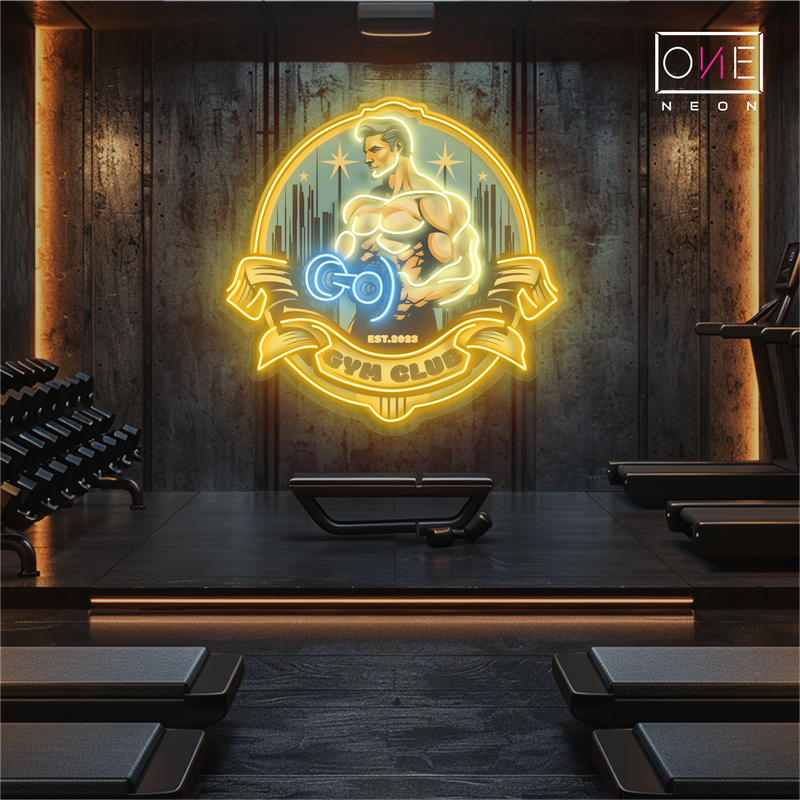 Panneau néon à LED Power Gym Club Artwork