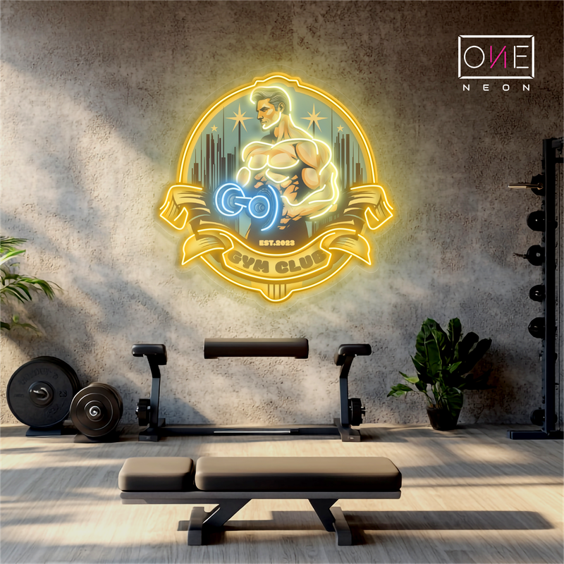 Panneau néon à LED Power Gym Club Artwork
