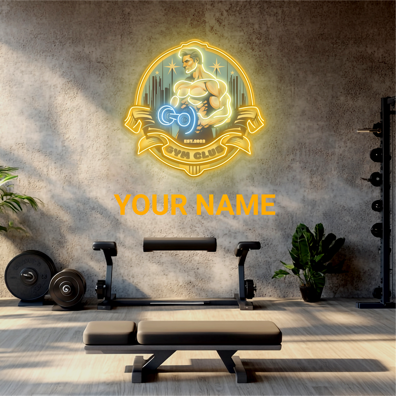 Panneau néon à LED Power Gym Club Artwork