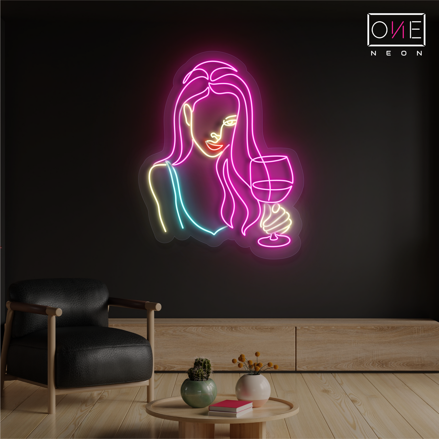 Panneau néon à LED Wine & Glamour Artwork