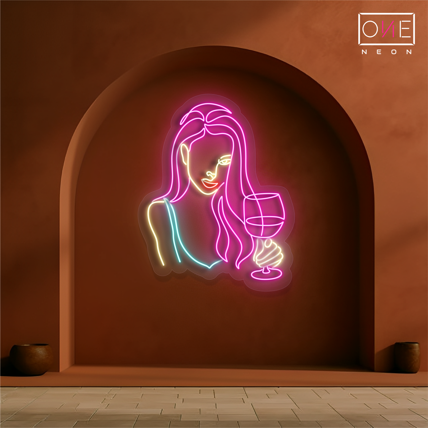 Panneau néon à LED Wine & Glamour Artwork