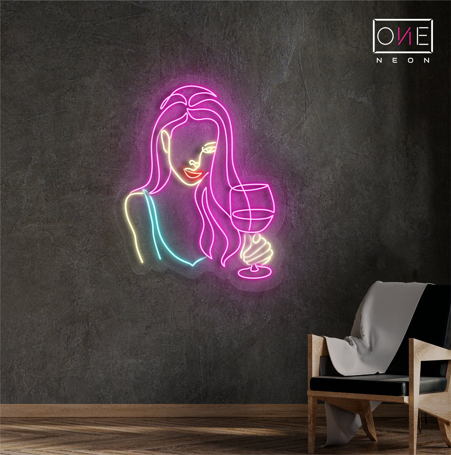 Panneau néon à LED Wine & Glamour Artwork