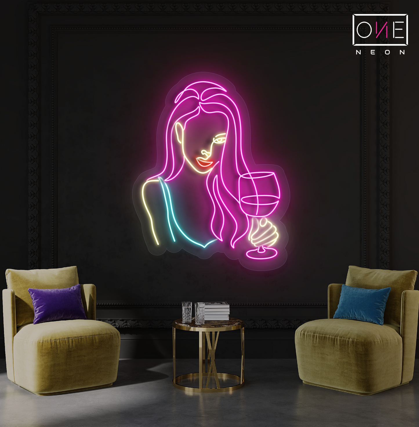 Panneau néon à LED Wine & Glamour Artwork