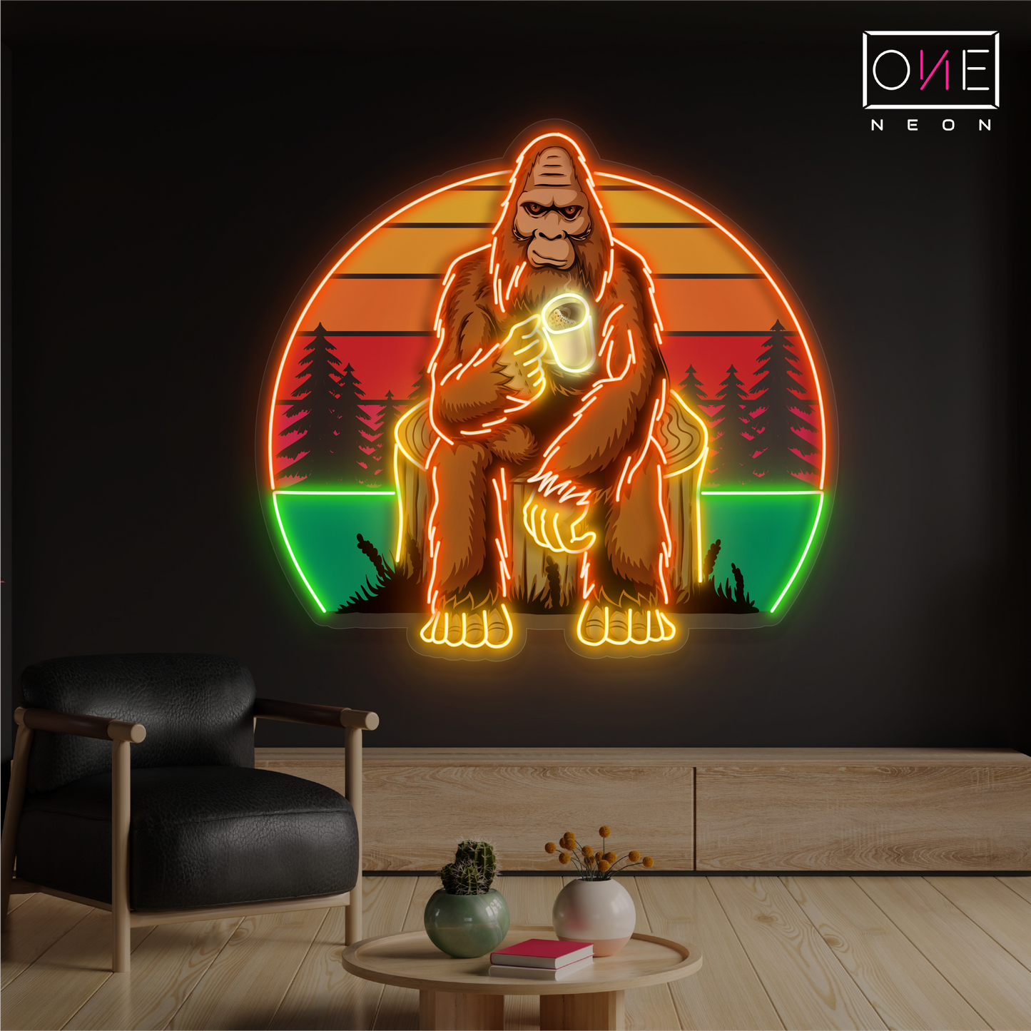 Enseigne au néon à LED Sasquatch Chill Artwork
