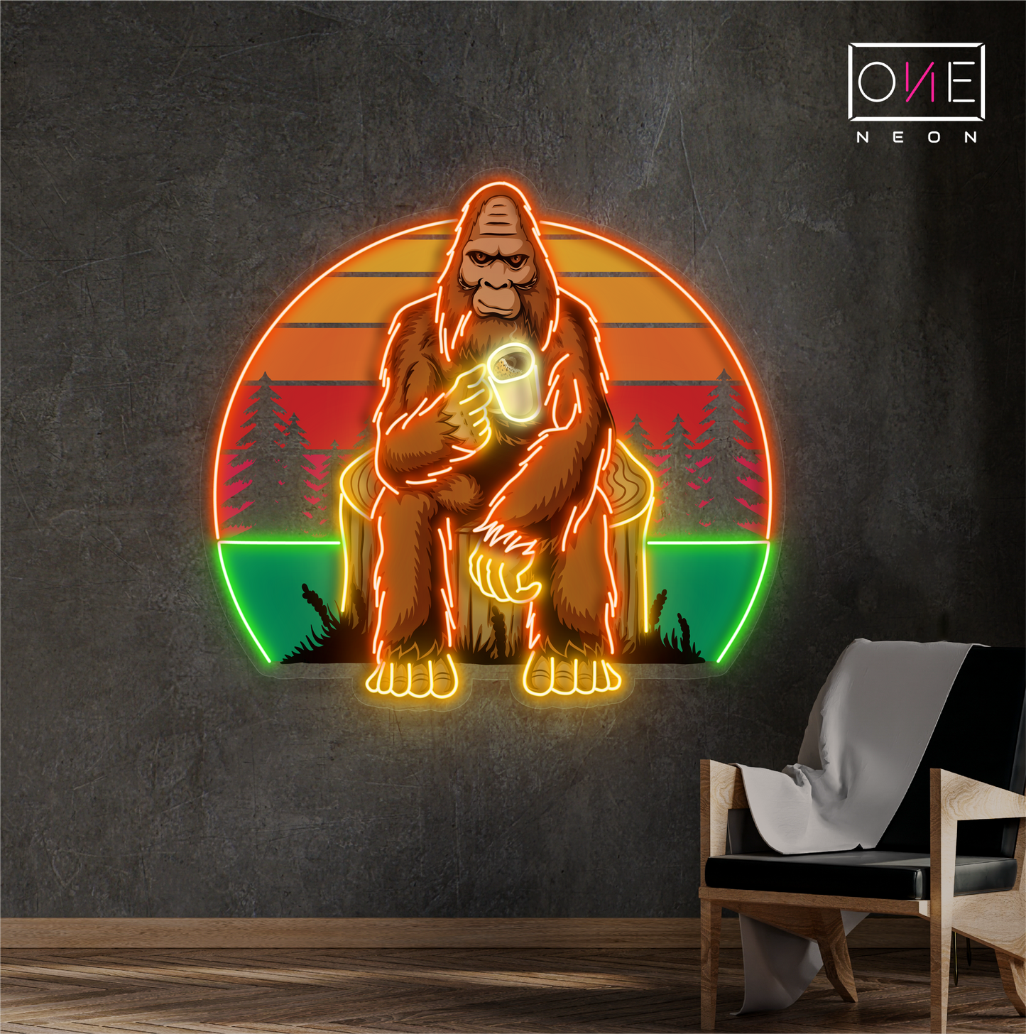 Enseigne au néon à LED Sasquatch Chill Artwork