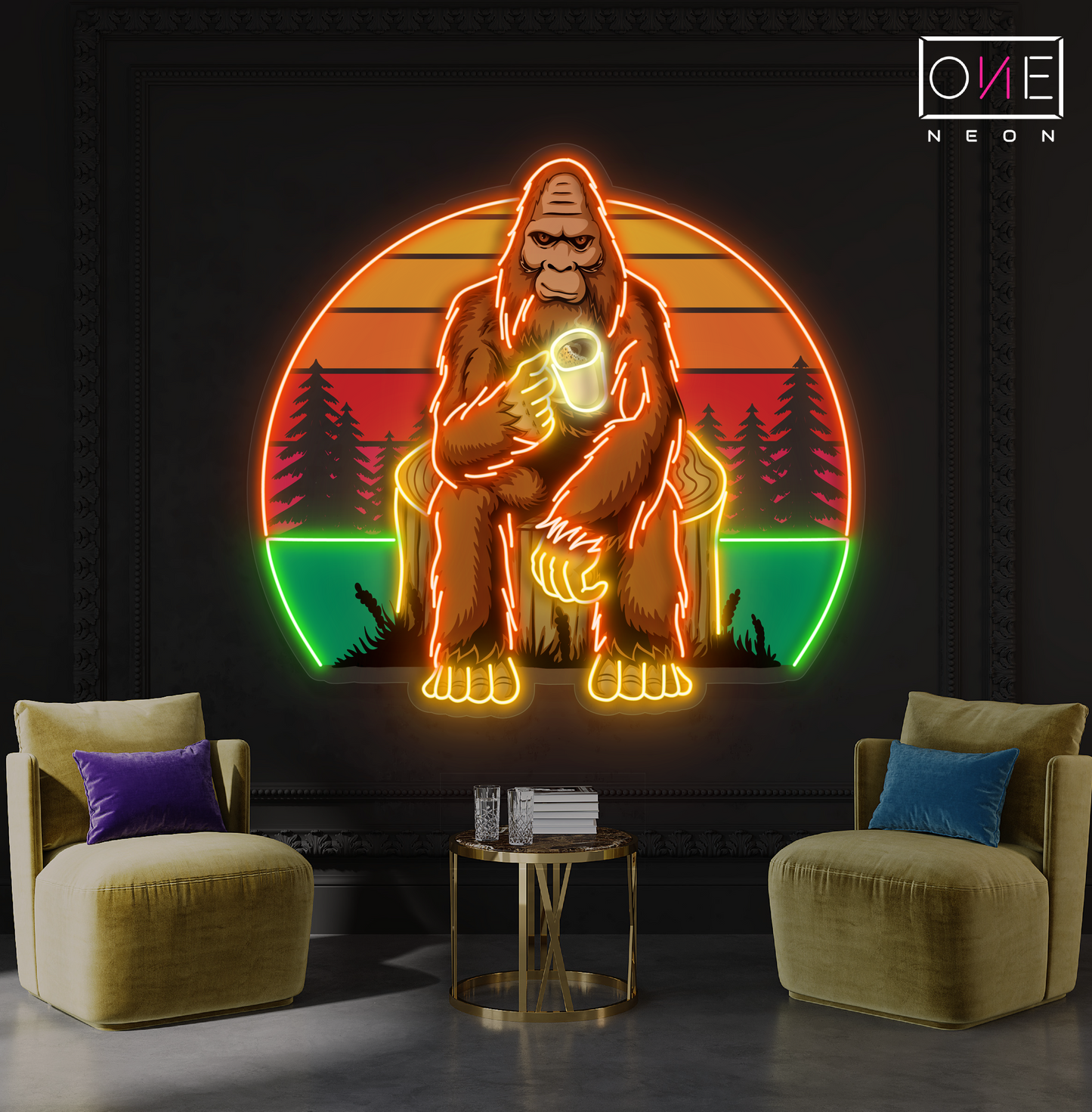 Enseigne au néon à LED Sasquatch Chill Artwork