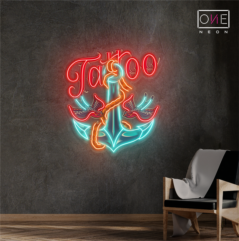 Anchors Tattoo Artwork Led Neon Sign