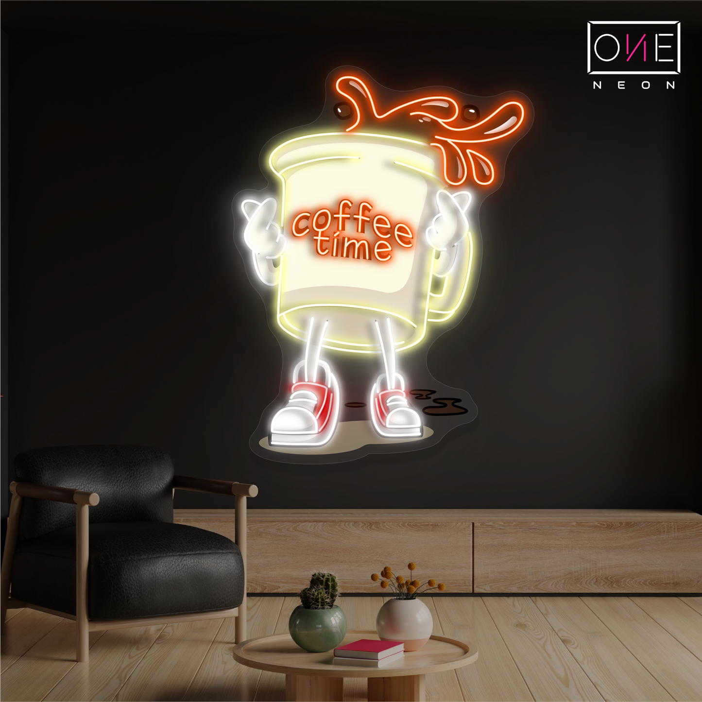 Panneau néon à LED Coffee Time Artwork