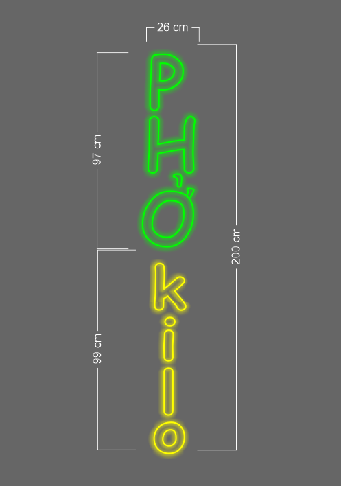 Pho kilo+ Astronaut pancake (3 signs)| LED Neon Sign