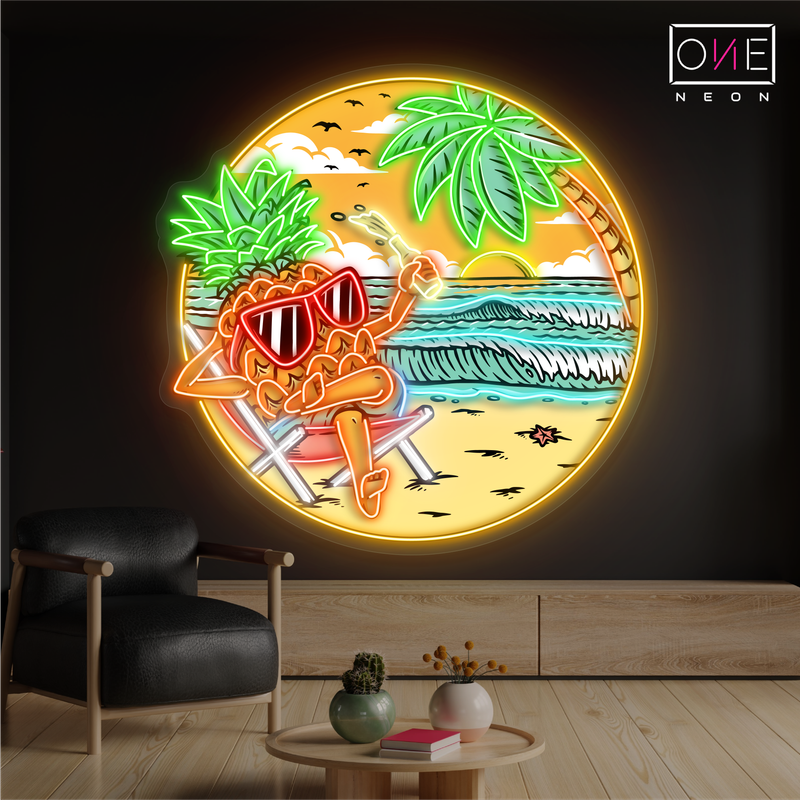 Enseigne au néon à LED Pineapple Paradise Artwork