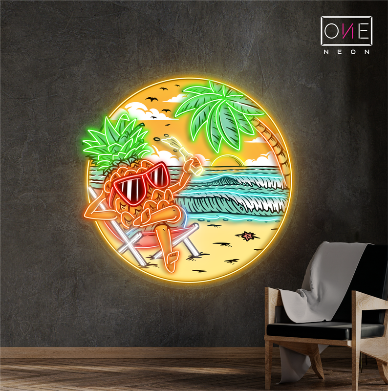 Enseigne au néon à LED Pineapple Paradise Artwork