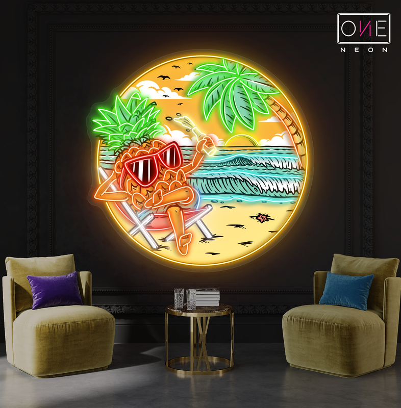 Enseigne au néon à LED Pineapple Paradise Artwork