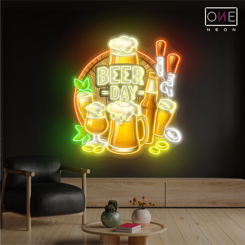Enseigne au néon à LED Beer Day Artwork