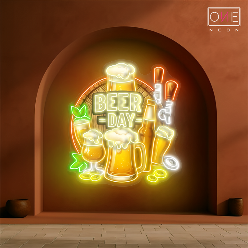 Enseigne au néon à LED Beer Day Artwork