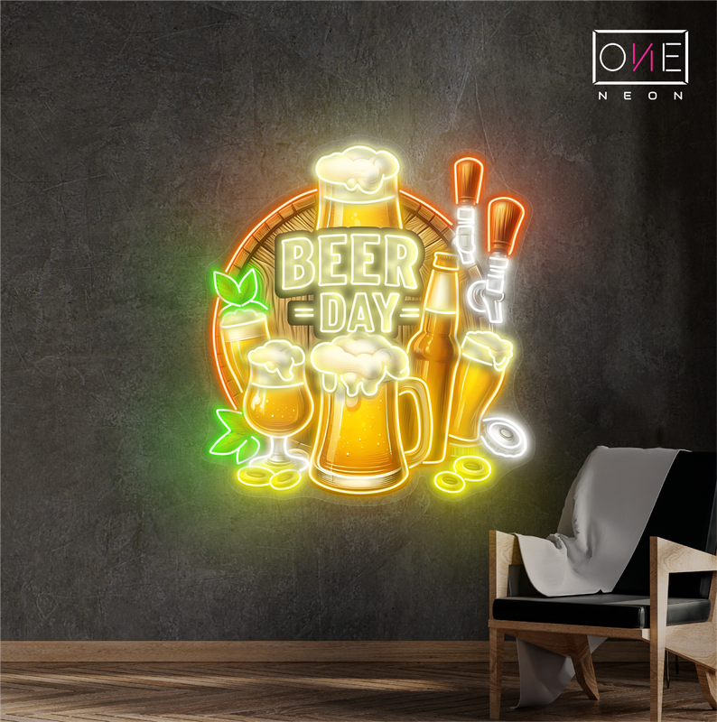 Enseigne au néon à LED Beer Day Artwork