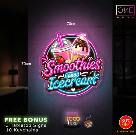 SMOOTHIES AND ICECREAM | LED Neon Sign (waterproof)