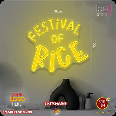 Festival of rice + custom logo | LED Neon Sign ( 2 signs)