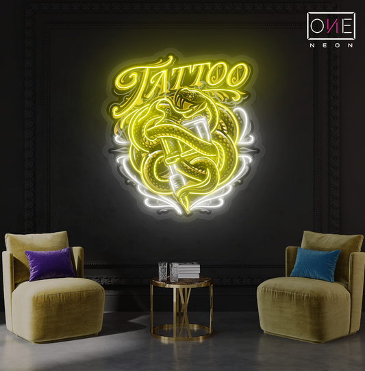 Enseigne au néon à LED avec tatouage de serpent Masscot